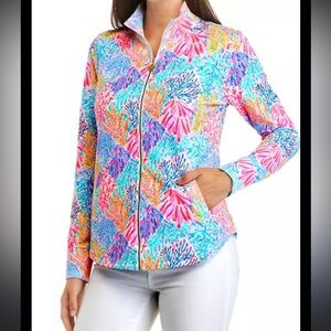 Lilly Pulitzer Coral Reef Zip-Up Jacket – Size L